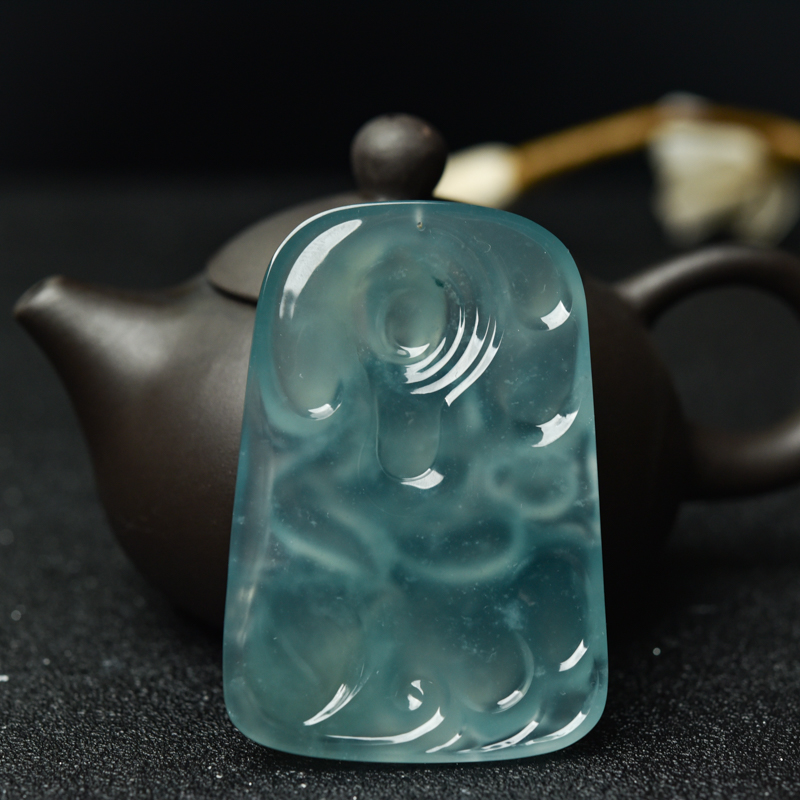 冰种天然翡翠普贤菩萨吊坠-红掌柜