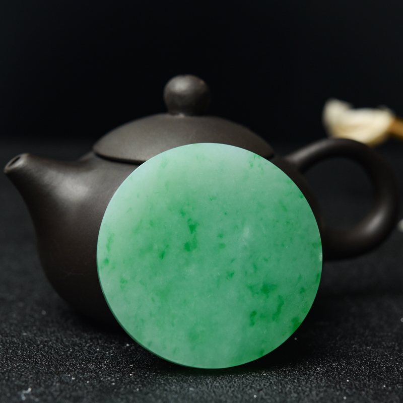 缅甸翡翠圆牌吊坠（两件）-红掌柜