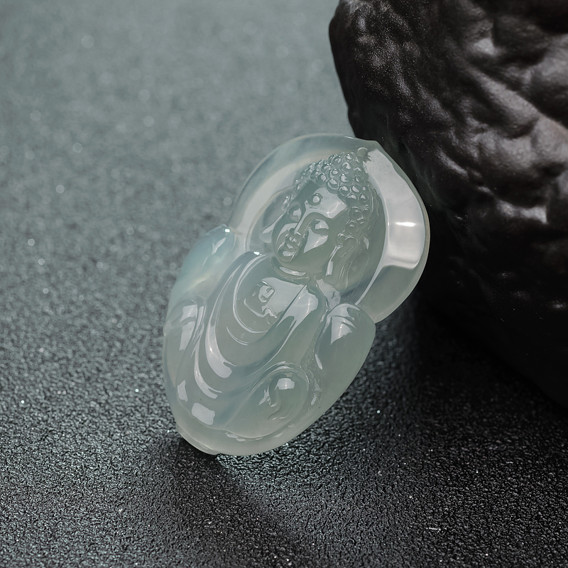 浅绿翡翠宝宝佛吊坠-红掌柜