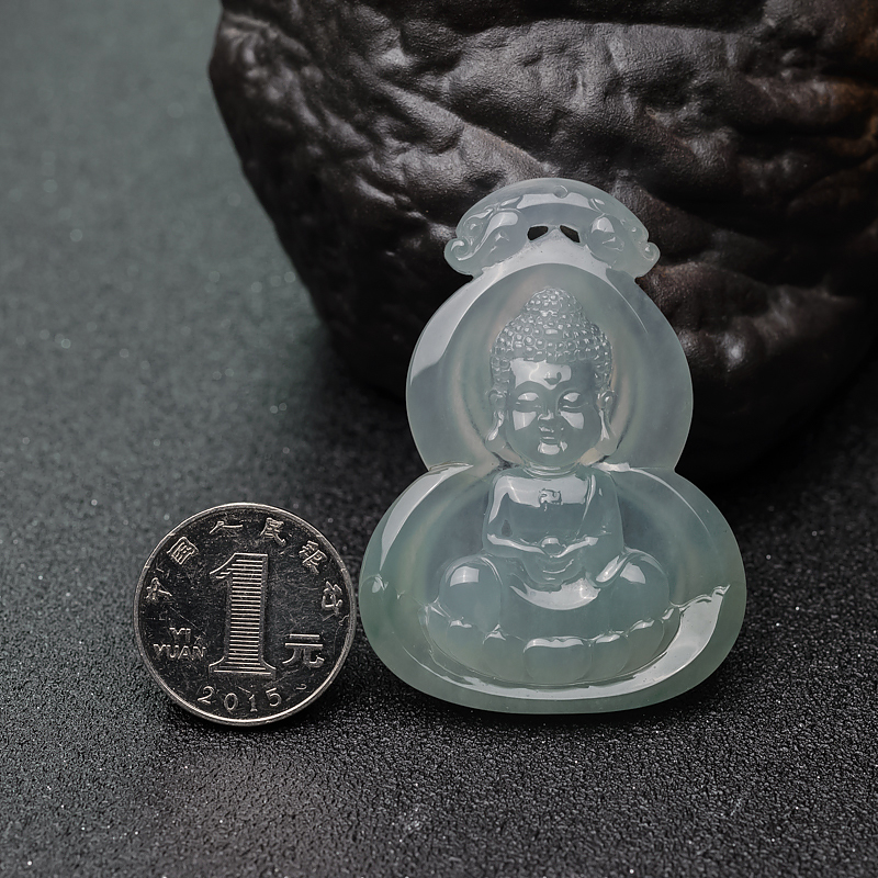 糯冰种翡翠宝宝佛-红掌柜