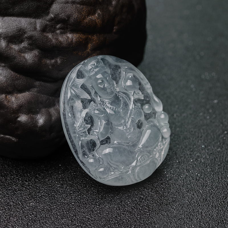 冰种翡翠吊坠-红掌柜