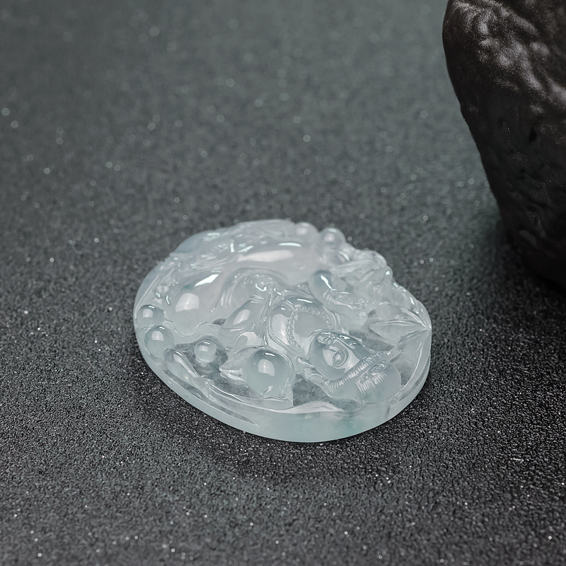 天然翡翠大势至菩萨吊坠-红掌柜