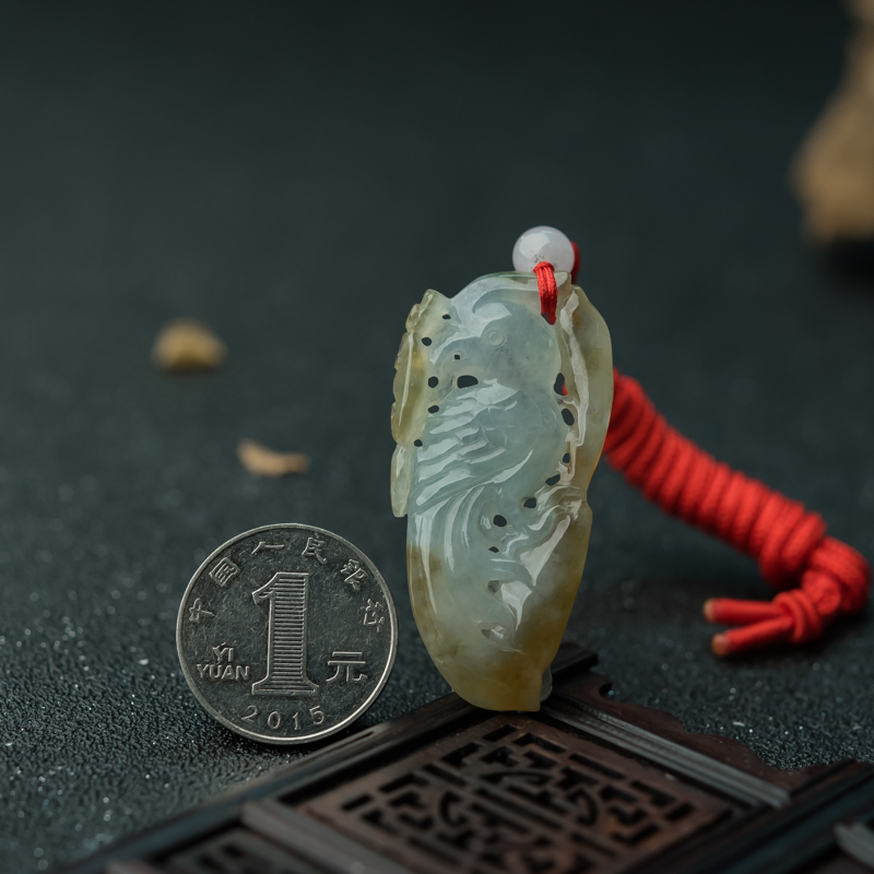 翡翠喜报平安吊坠-红掌柜