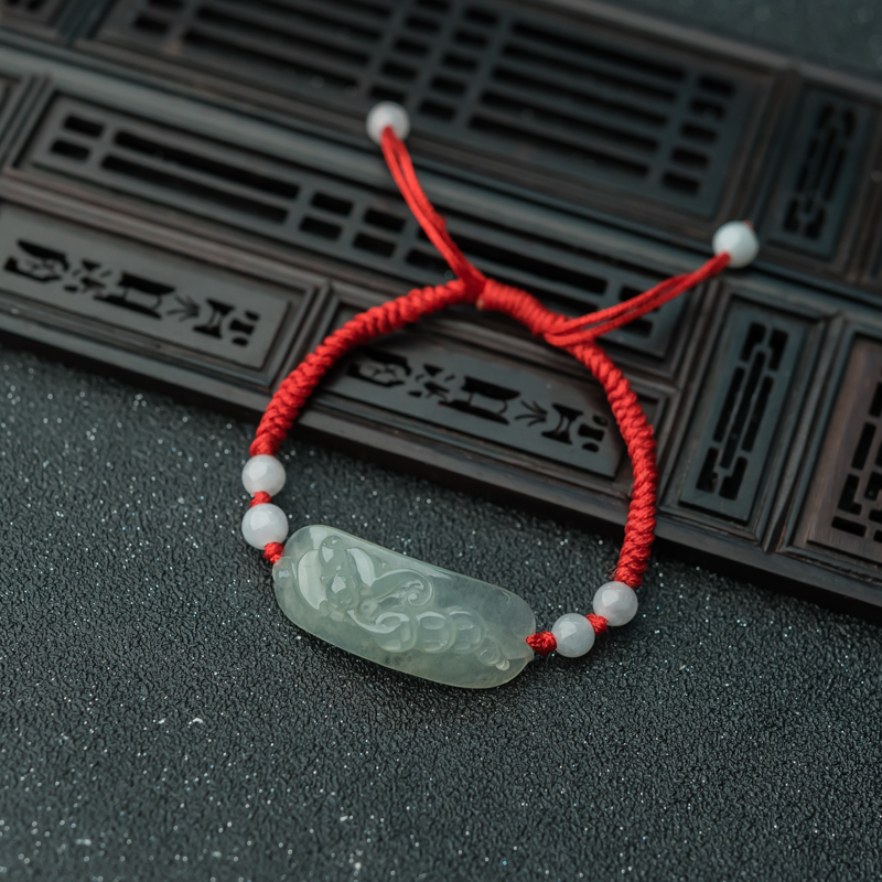 糯冰种淡晴水福在眼前手链-红掌柜