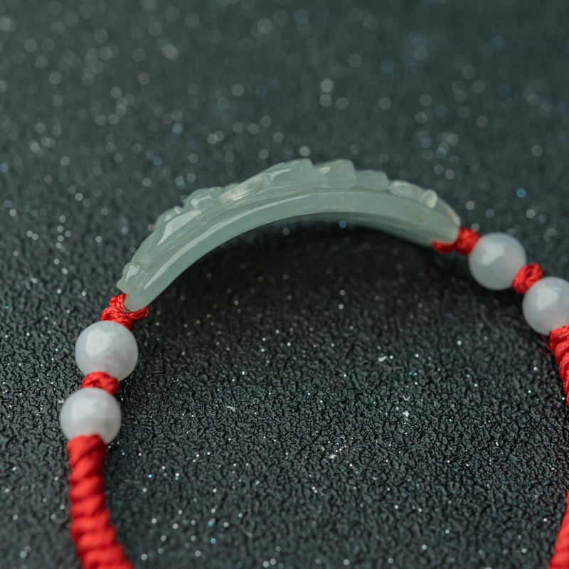 糯冰种翡翠福在眼前手链-红掌柜