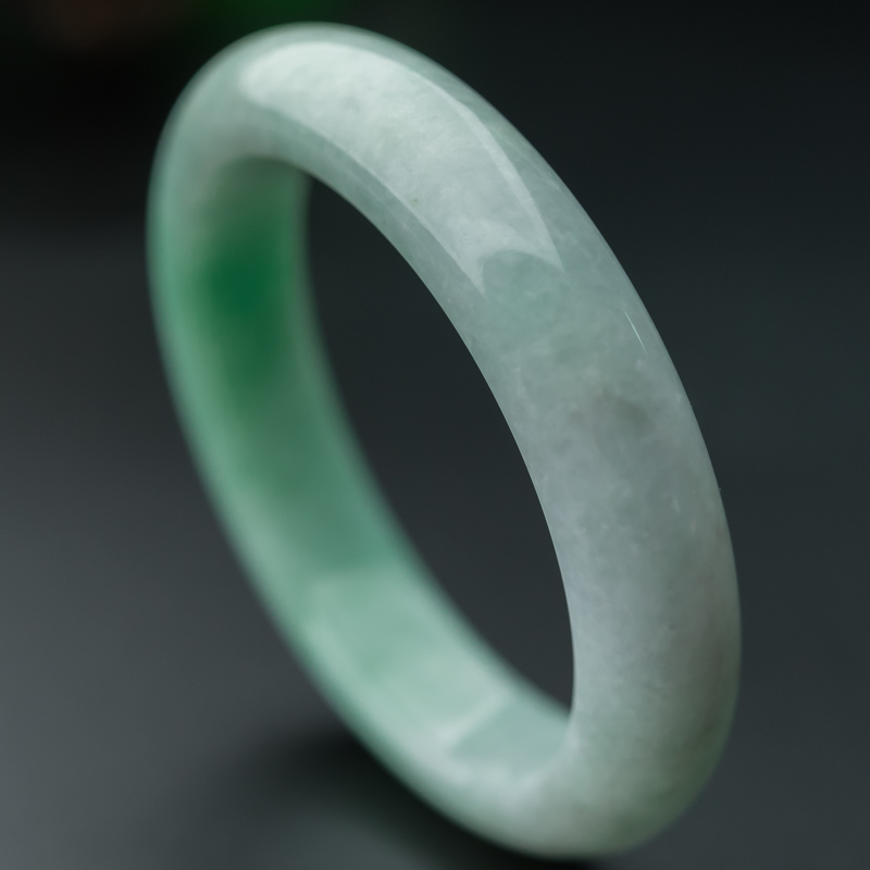 缅甸天然糯种翡翠平安镯-红掌柜