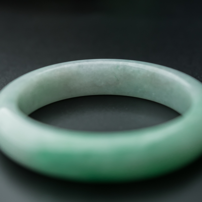 糯种飘翠翡翠平安镯-红掌柜