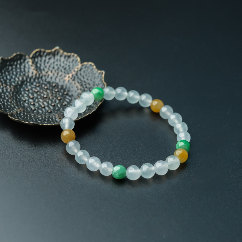 糯冰种翡翠手串-红掌柜