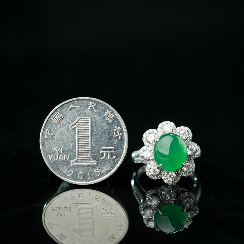 糯冰种翡翠戒指-红掌柜