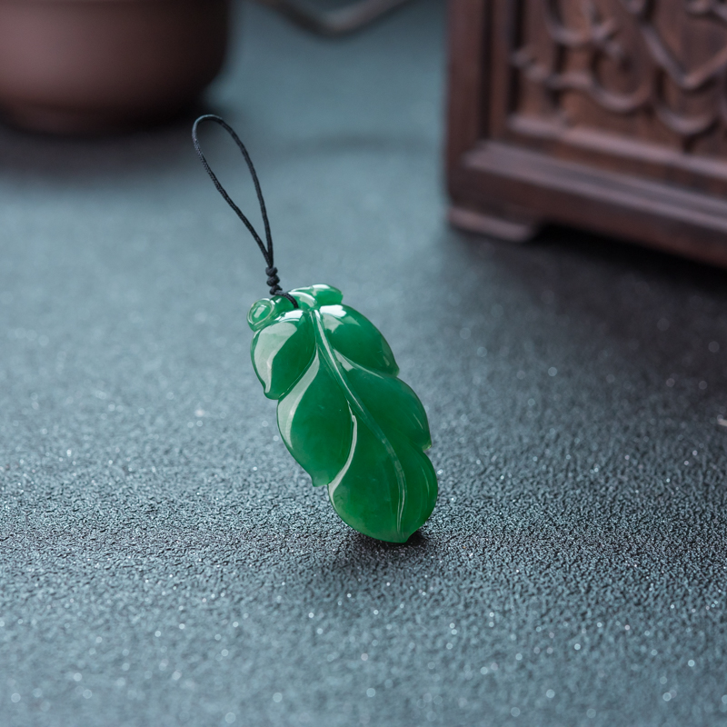 糯种翡翠金枝玉叶吊坠-红掌柜