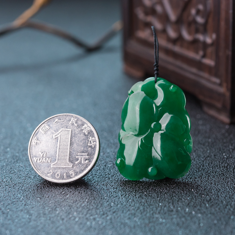 缅甸翡翠年年有余吊坠-红掌柜