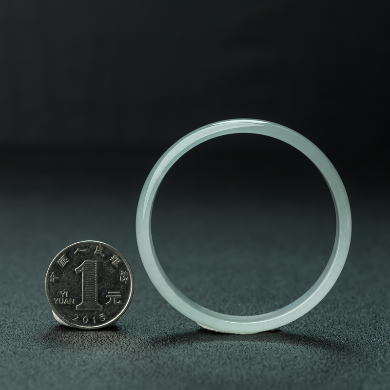 50.9mm天然缅甸糯冰种晴水翡翠手镯-红掌柜