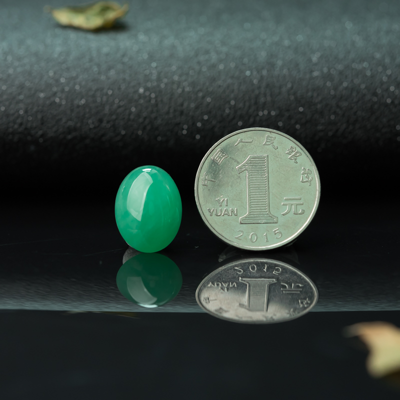 糯种翡翠戒面-红掌柜