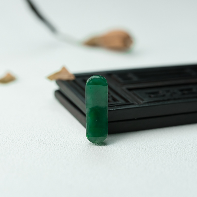 天然翡翠戒面-红掌柜