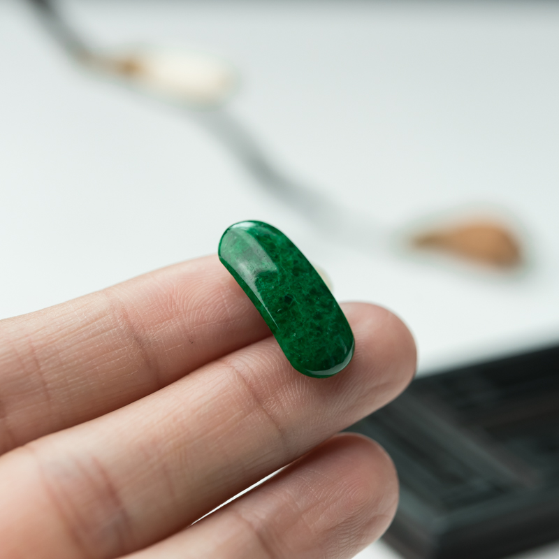 缅甸翡翠戒面-红掌柜