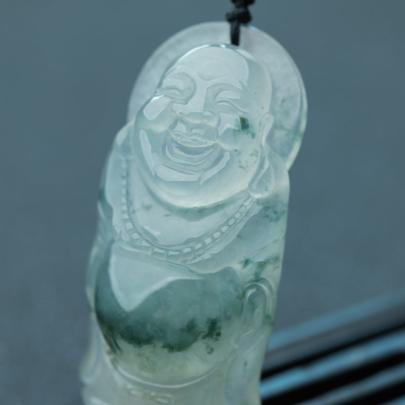 天然翡翠弥勒佛吊坠-红掌柜