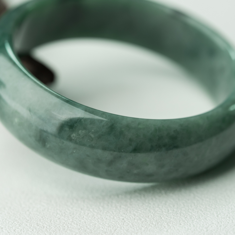 缅甸天然糯种翡翠手镯-红掌柜