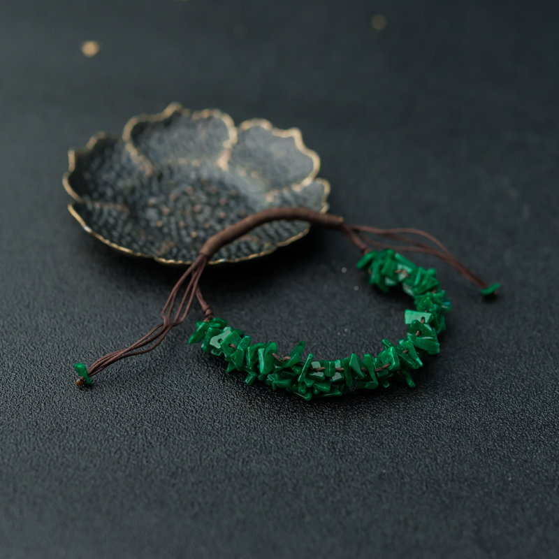 缅甸糯种阳绿翡翠手链-红掌柜