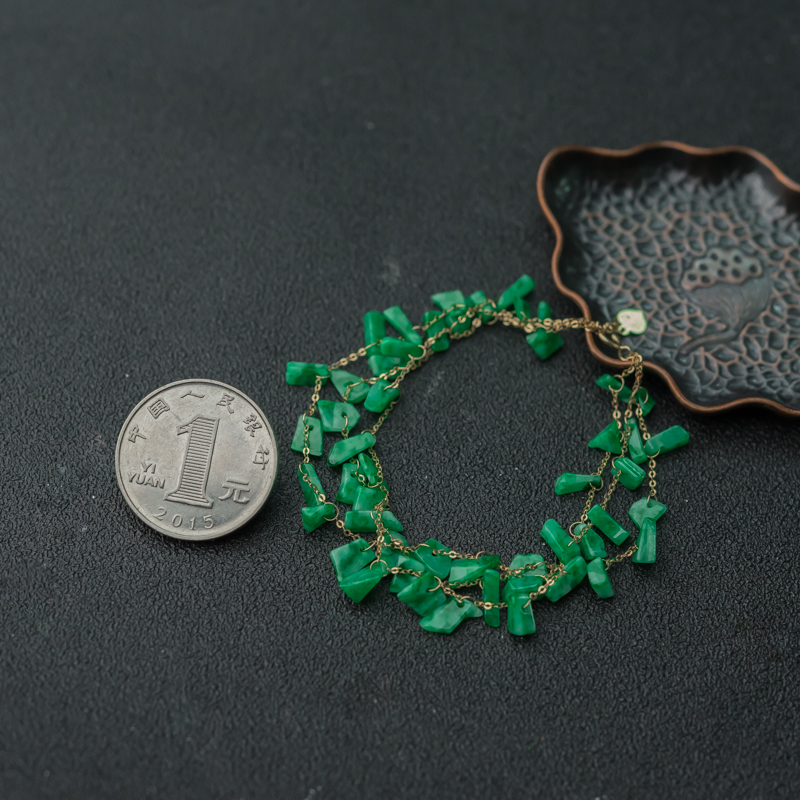 糯种苹果绿翡翠手链-红掌柜