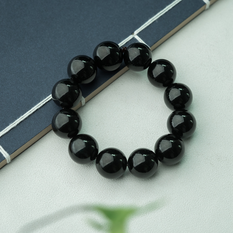 缅甸墨翠手串-红掌柜