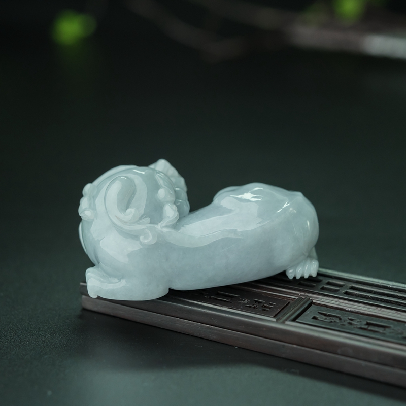 翡翠貔貅手把件-红掌柜