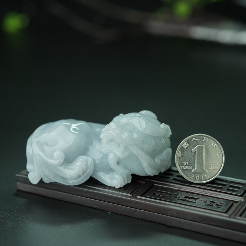 天然翡翠貔貅手把件-红掌柜