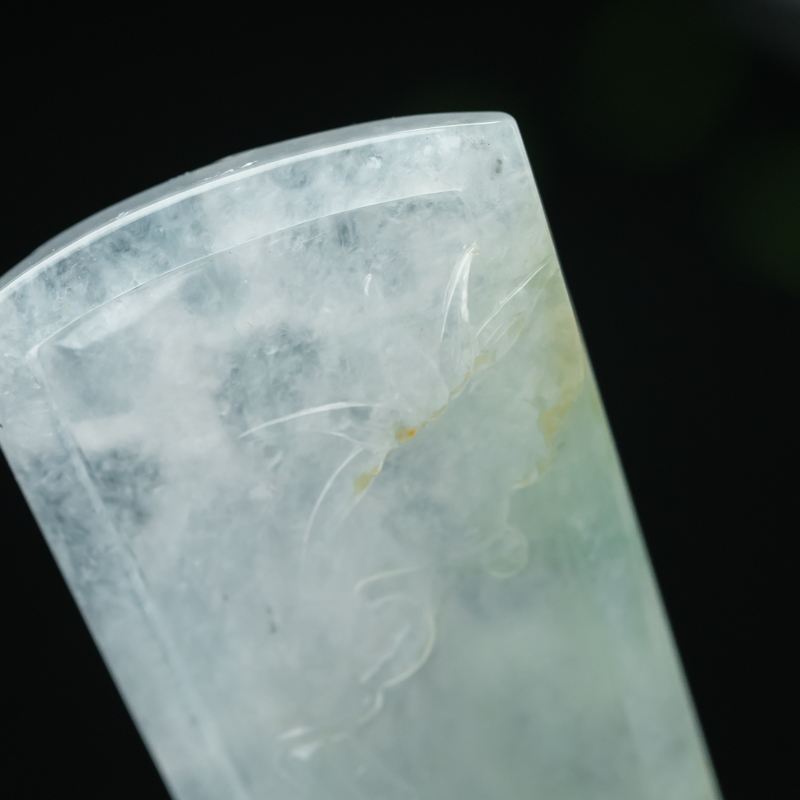 缅甸天然糯冰种翡翠年年有余吊坠-红掌柜