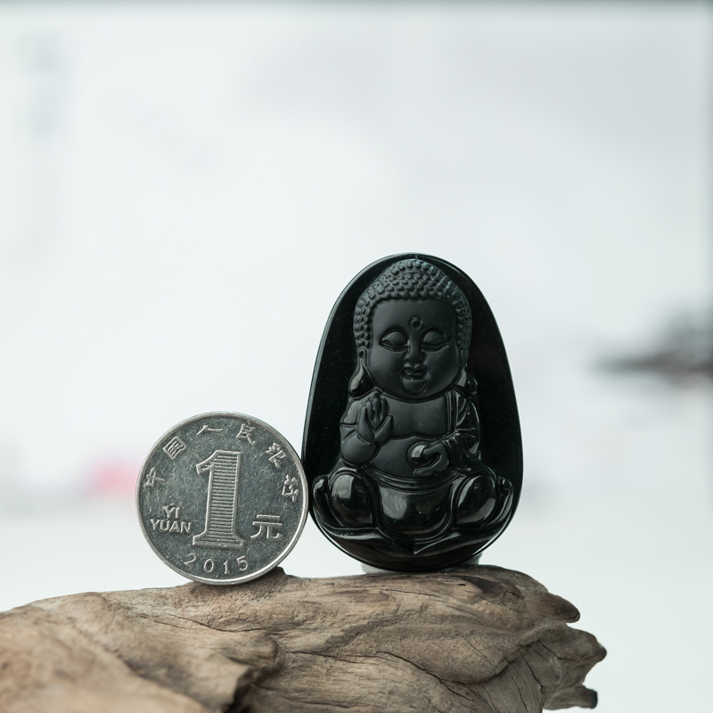 糯冰种墨翠吊坠-红掌柜