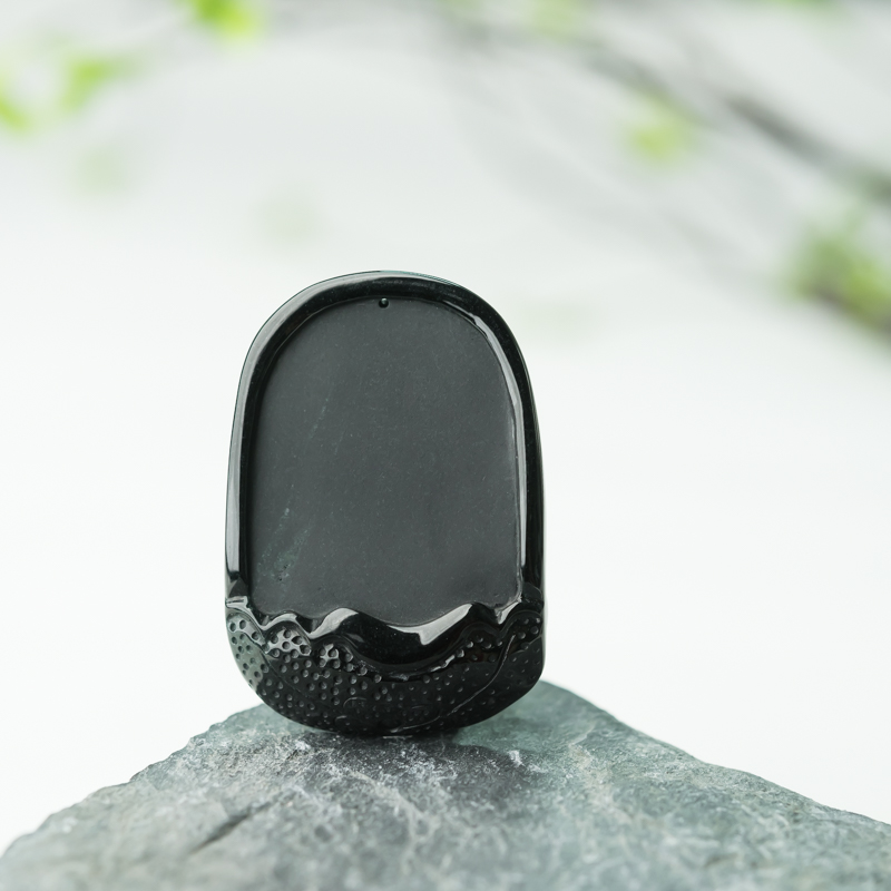 缅甸天然墨翠辰龙吊坠-红掌柜