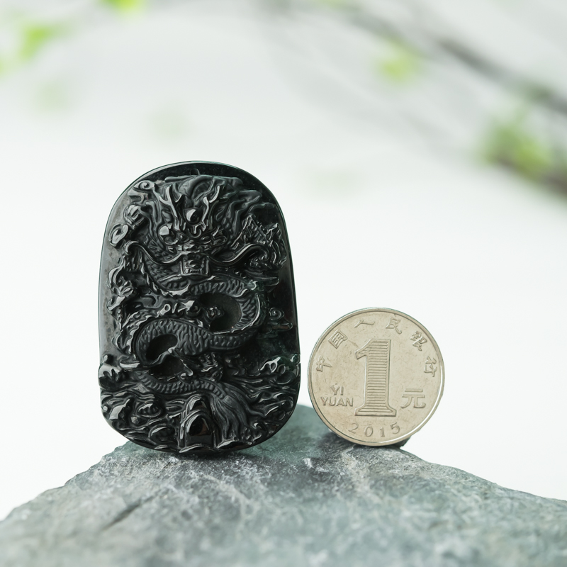 缅甸墨翠吊坠-红掌柜