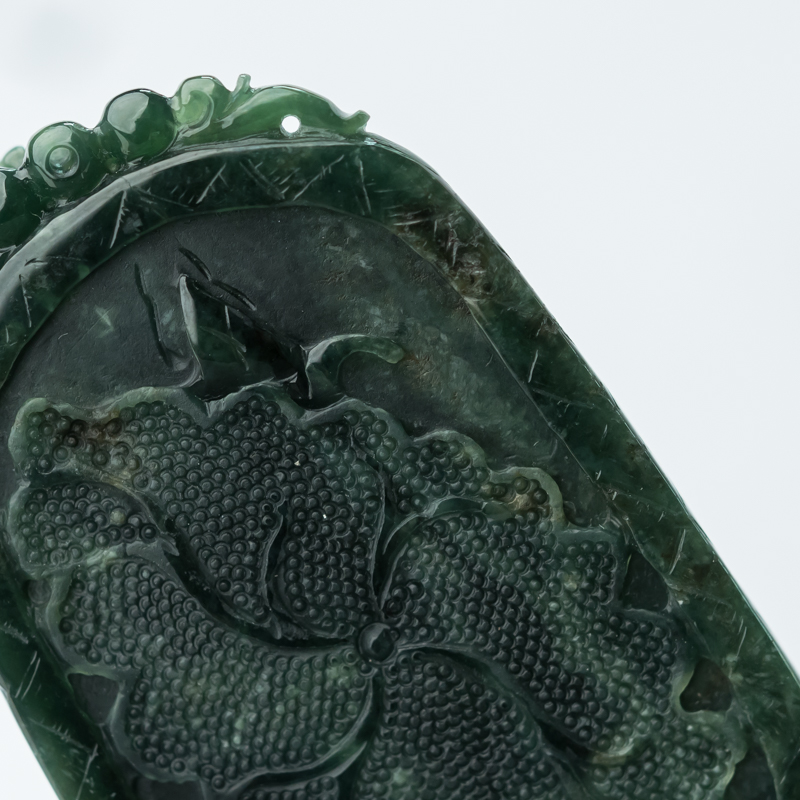 缅甸天然糯冰种翡翠貔貅吊坠-红掌柜