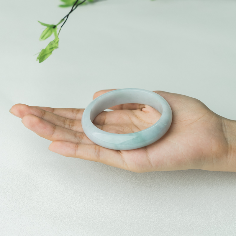 糯种飘翠翡翠平安镯-红掌柜