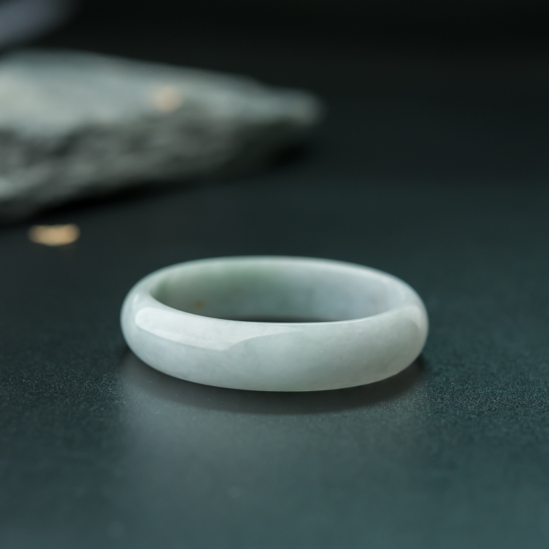 缅甸天然飘翠翡翠平安镯-红掌柜