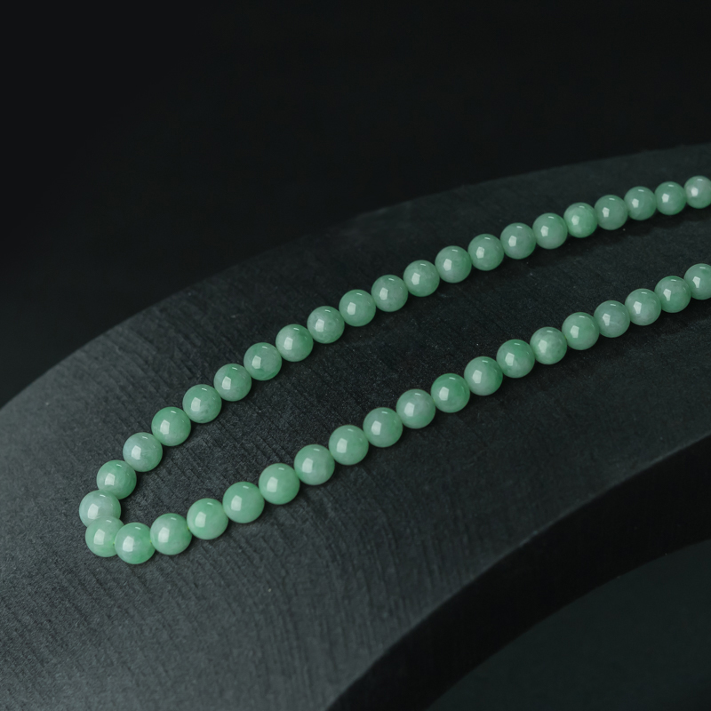 天然糯种苹果绿翡翠项链-红掌柜