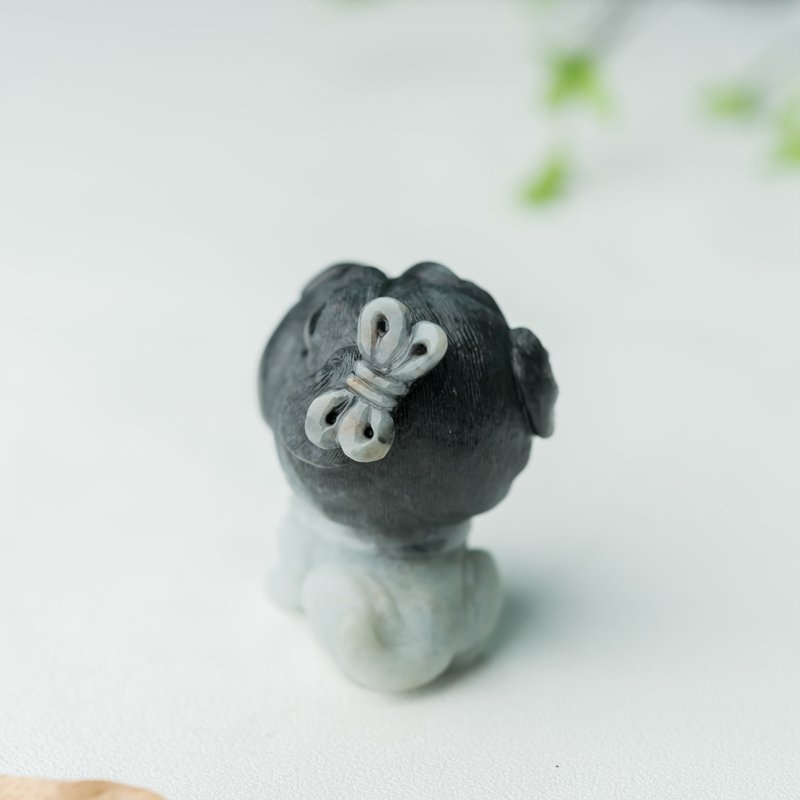 缅甸天然翡翠旺财小摆件-红掌柜