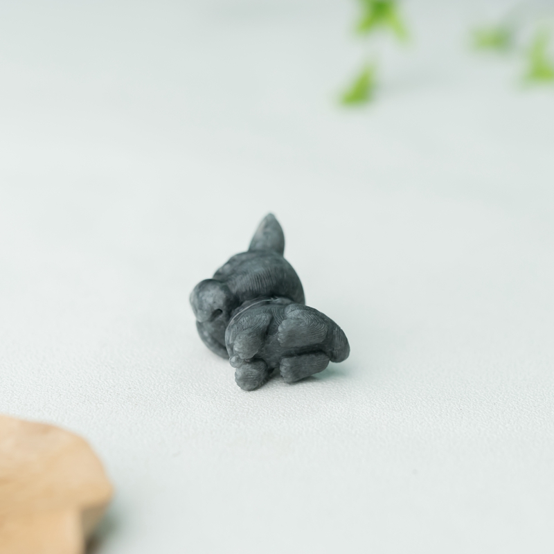 缅甸天然糯种翡翠小摆件-红掌柜