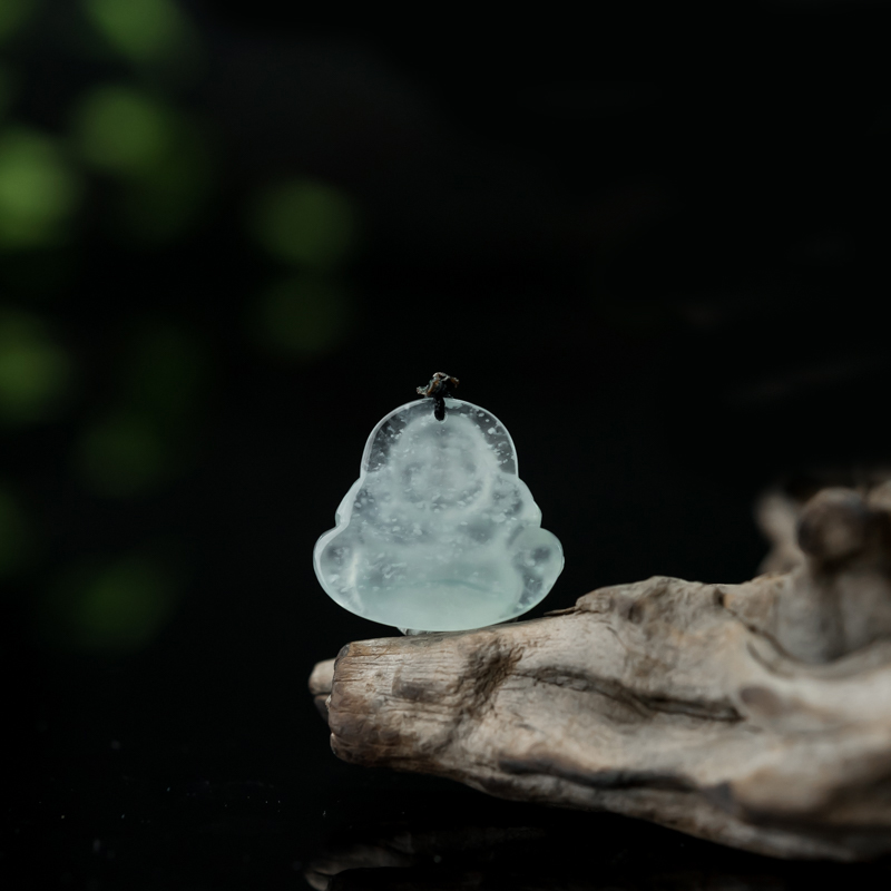 缅甸天然翡翠弥勒佛吊坠-红掌柜