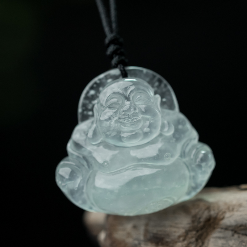 缅甸天然糯冰种翡翠吊坠-红掌柜