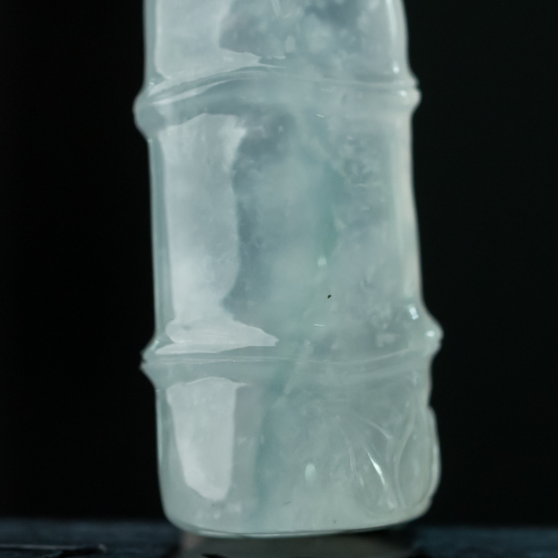 缅甸天然糯冰种翡翠竹报平安吊坠-红掌柜