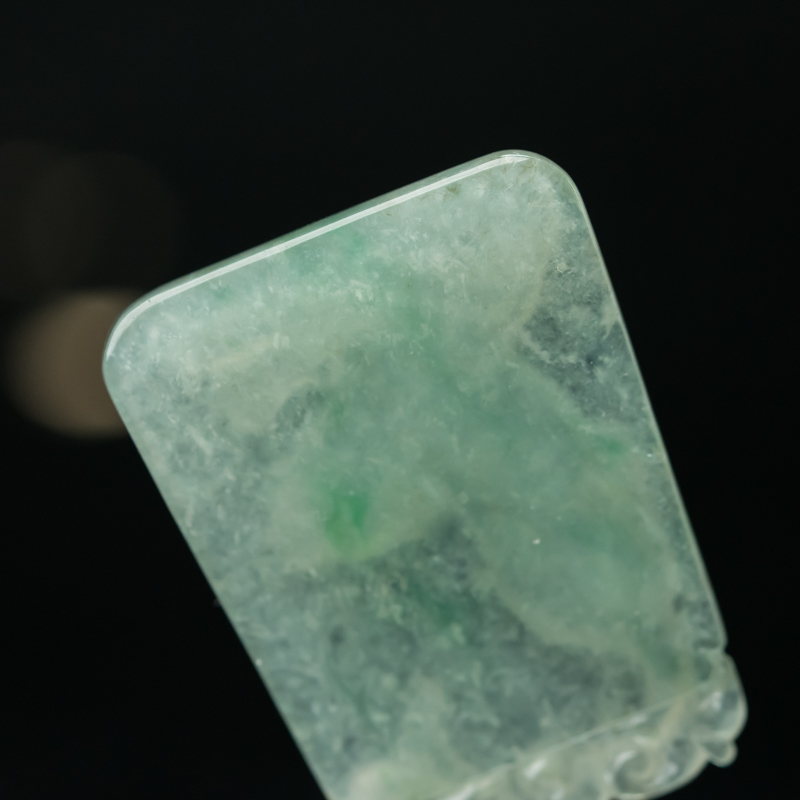 缅甸天然糯冰种翡翠寅虎吊坠-红掌柜