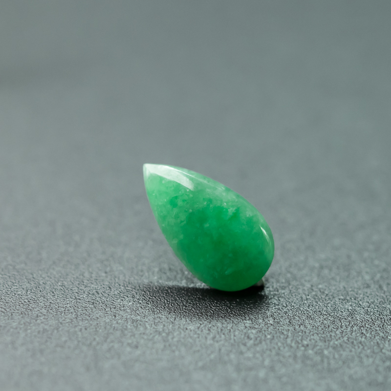 缅甸天然糯种翡翠水滴戒面-红掌柜