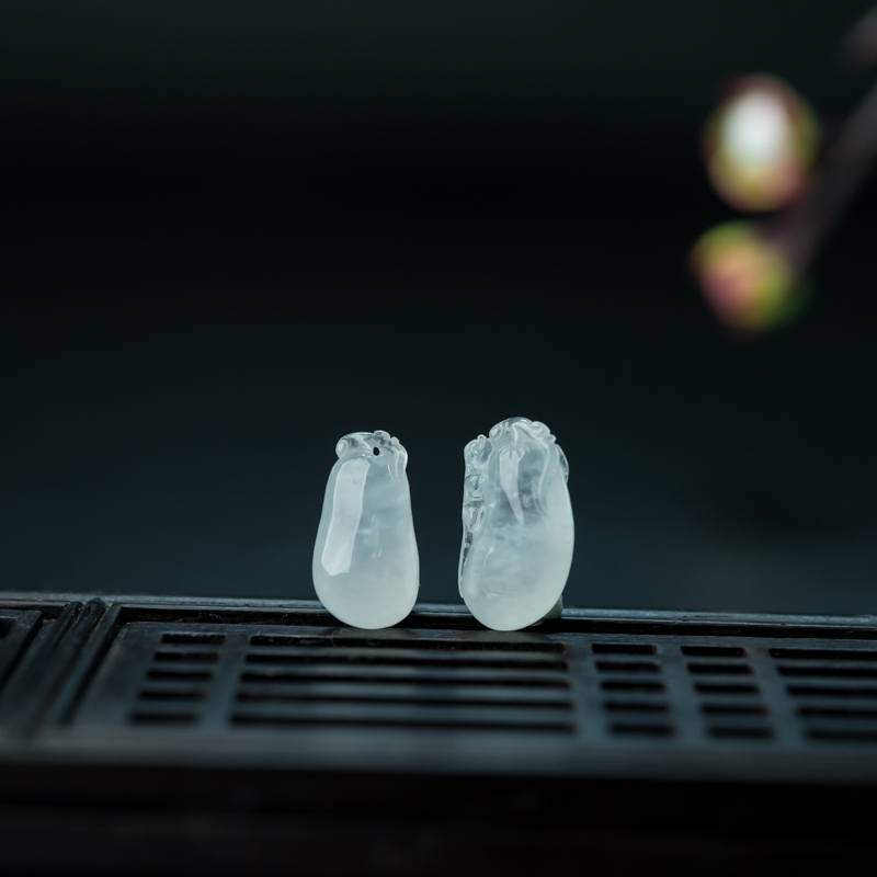 天然糯冰种翡翠福瓜吊坠-红掌柜