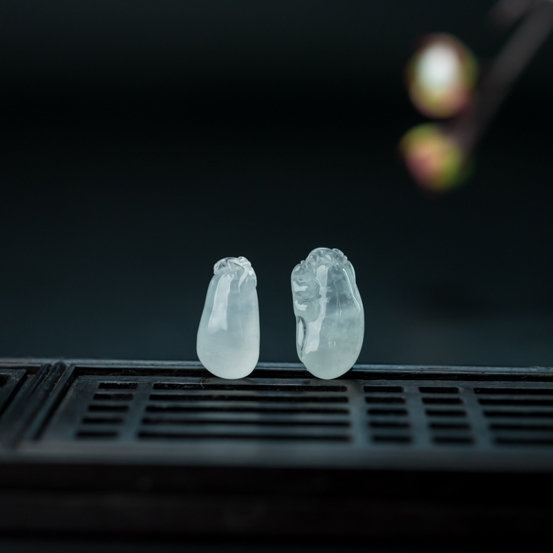 缅甸糯冰种翡翠福瓜吊坠-红掌柜