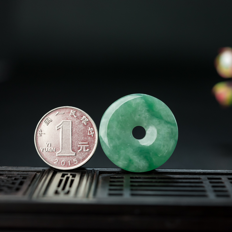 糯种翡翠平安扣吊坠-红掌柜