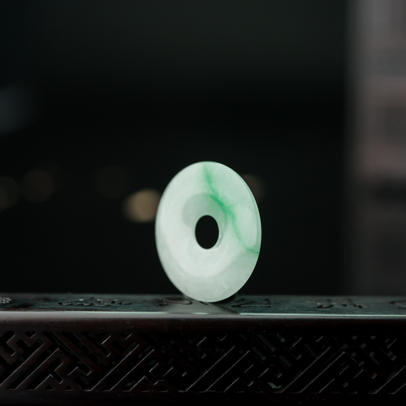 飘翠翡翠平安扣吊坠-红掌柜