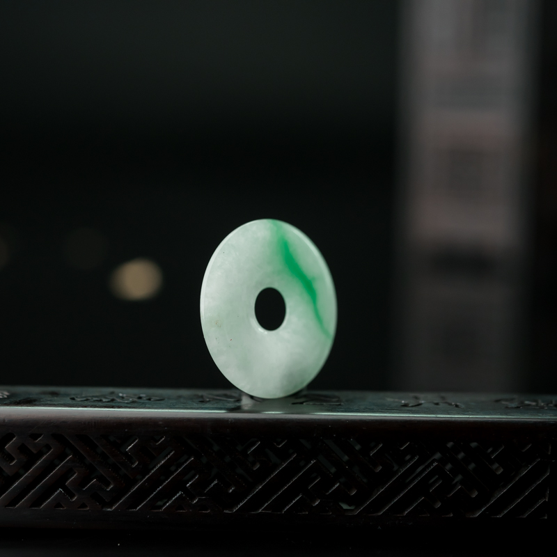 糯冰种翡翠平安扣吊坠-红掌柜