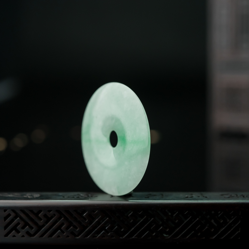 飘翠翡翠平安扣吊坠-红掌柜