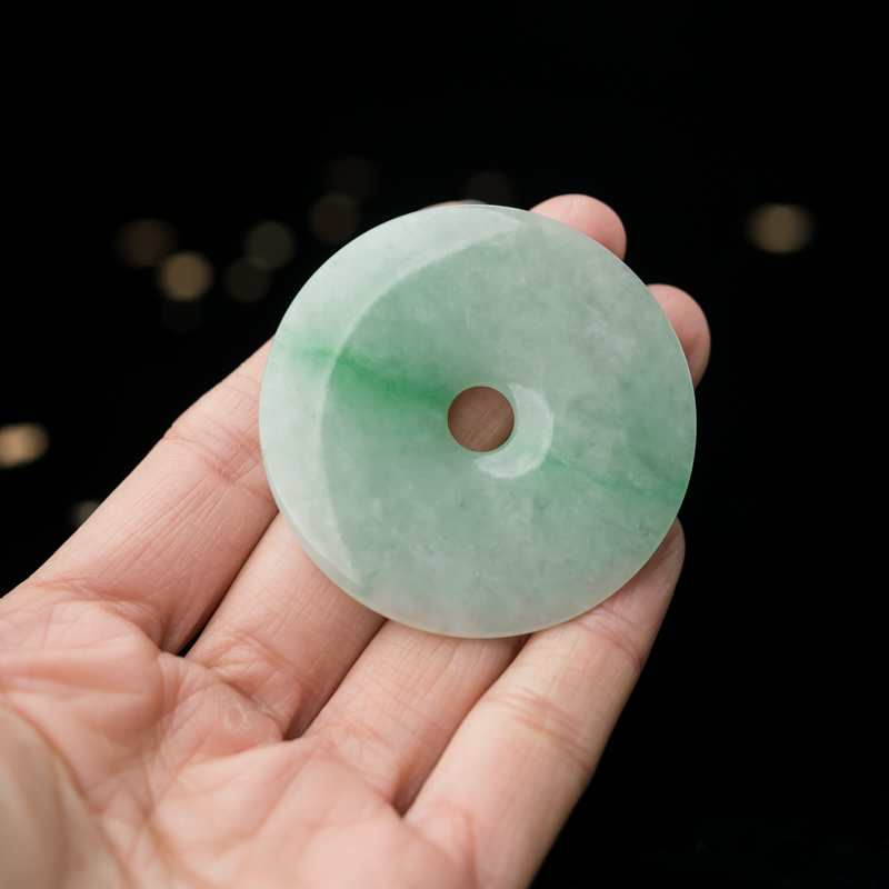 糯冰种翡翠平安扣-红掌柜