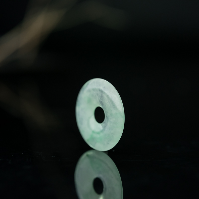 飘翠翡翠平安扣吊坠-红掌柜