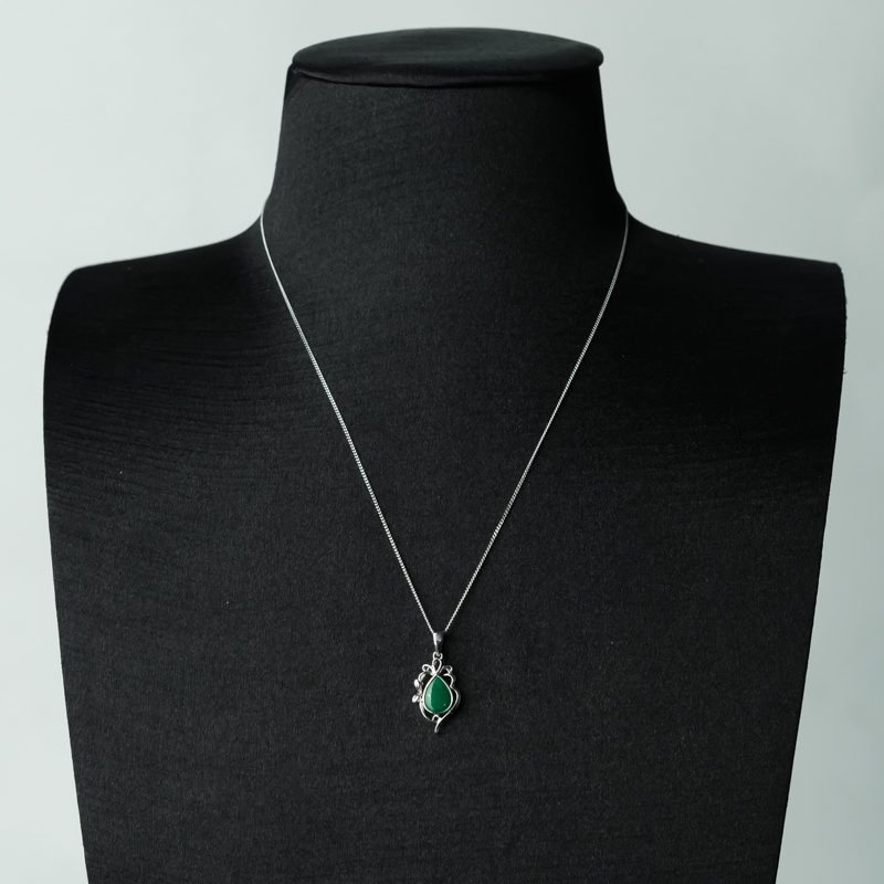 糯种翡翠水滴吊坠-红掌柜